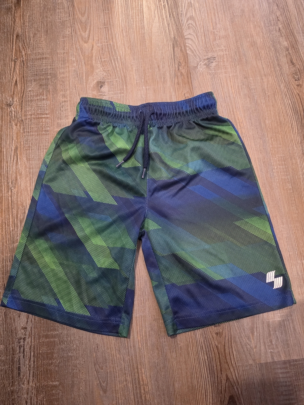 Sporto Boys' Geo-Print Athletic Shorts in Blue & Green